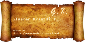 Glasner Kristóf névjegykártya